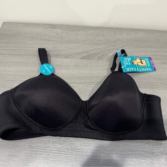 Vanity Fair Wire Free Smoothing Black 40C Full Figure Bra - Picture 2 of 8